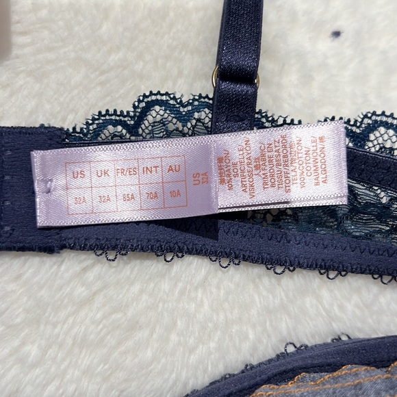 Savage x fenty denim navy color unlined bra bralette - Picture 3 of 4